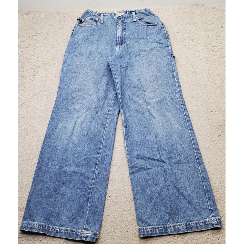 Vintage Baxis Jeans Womens 7 Blue Denim 5-Pocket Streetwear Baggy Wide Leg USA
